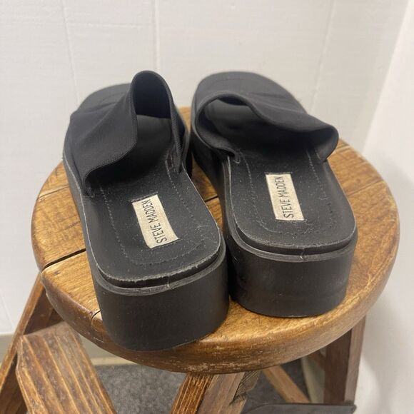 Steve Madden Y2K Vintage Black Chunky Slinky Platform Sandals Slide US 8.5 - Picture 3 of 8